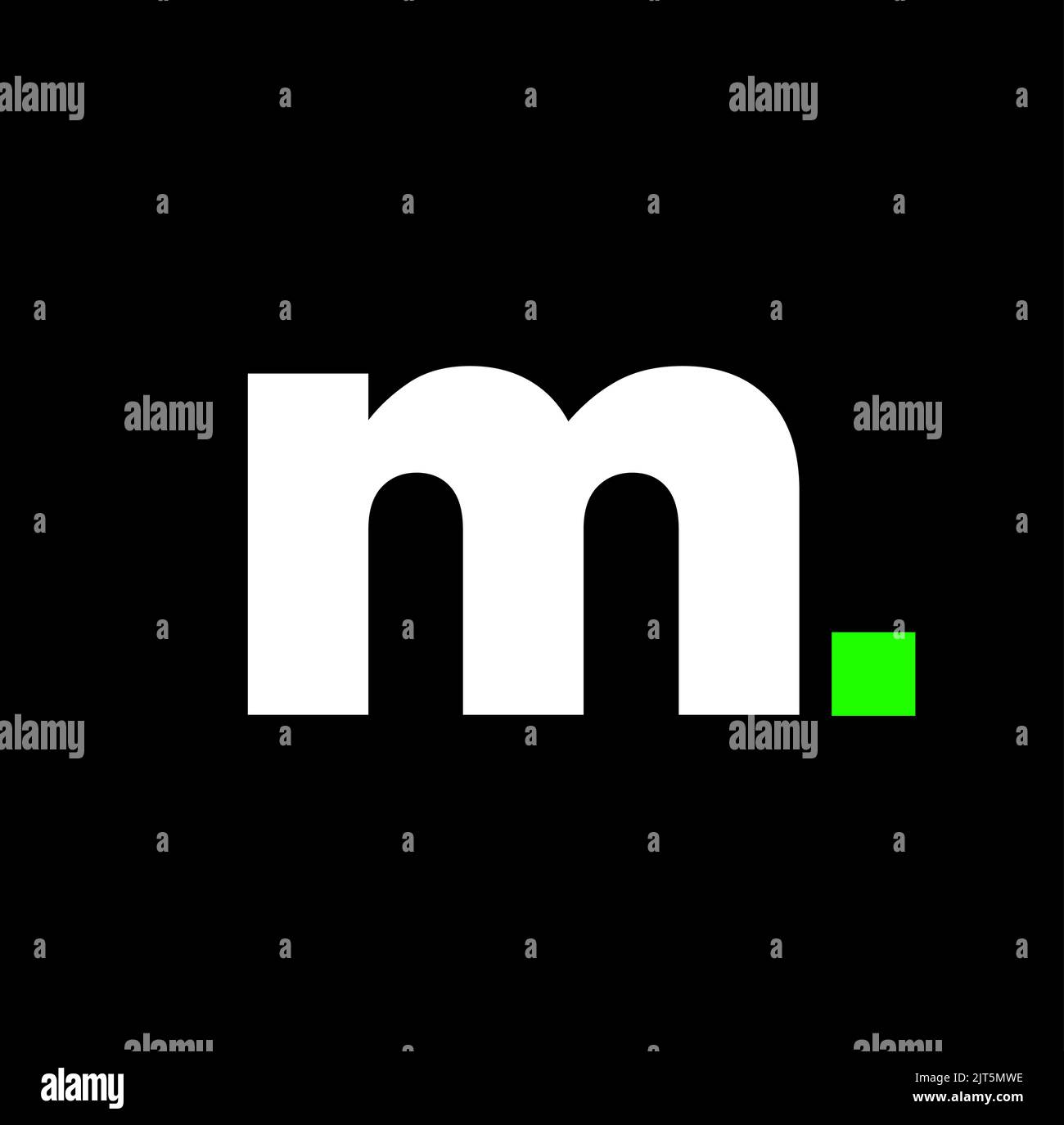 The M company name initial letter logo design concept on dark grey