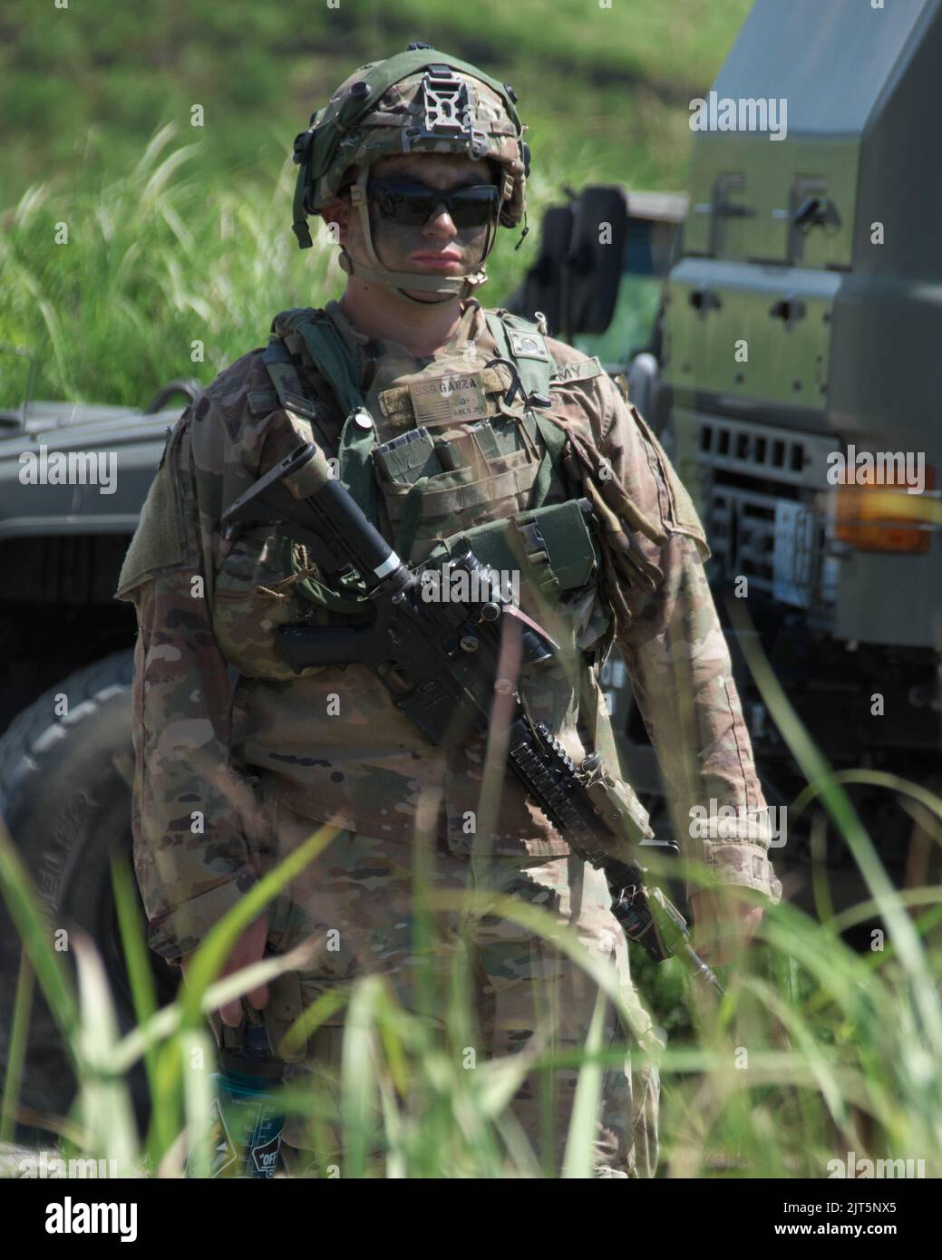 Yamato, Japan. 28th Aug, 2022. U.S. Army soldier take part in the shooting training of the joint U.S.-Japan military exercise 'Orient Shield 2022' in Kumamoto, Japan on Sunday, August 28, 2022. Photo by Keizo Mori/UPI Credit: UPI/Alamy Live News Stock Photo