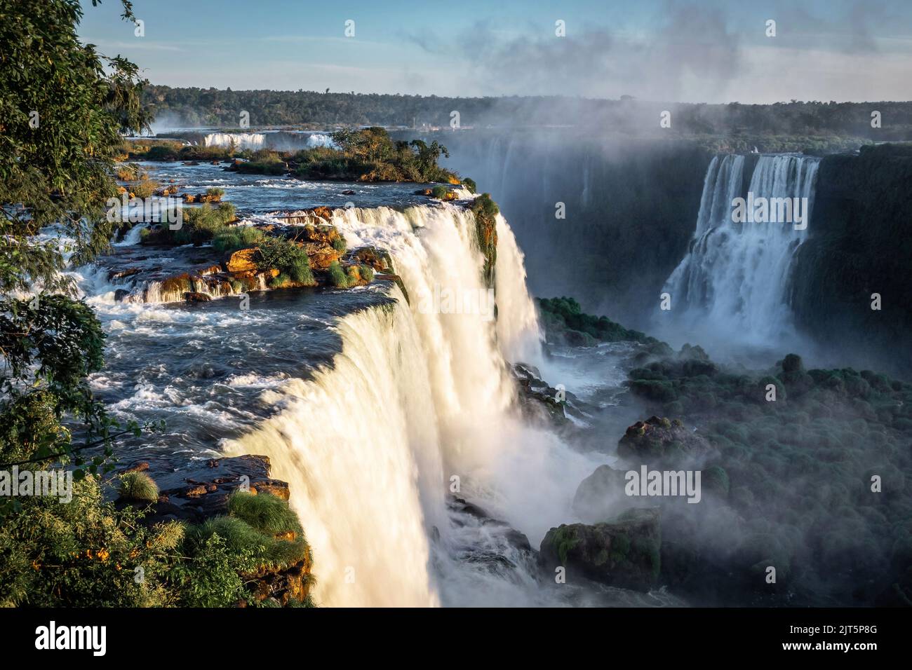 World famous Iguazu Falls on the border of Brazil and Argentina. Stock Photo