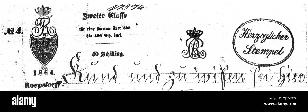 Uetersen Kopf Vertrag 1864. Stock Photo