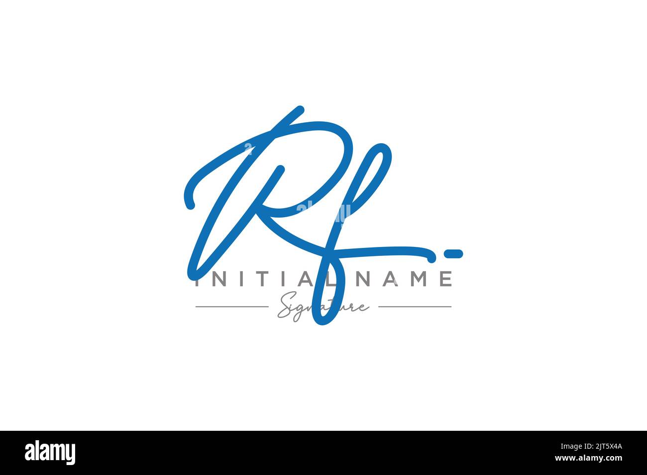 RF signature logo template vector. Hand drawn Calligraphy lettering
