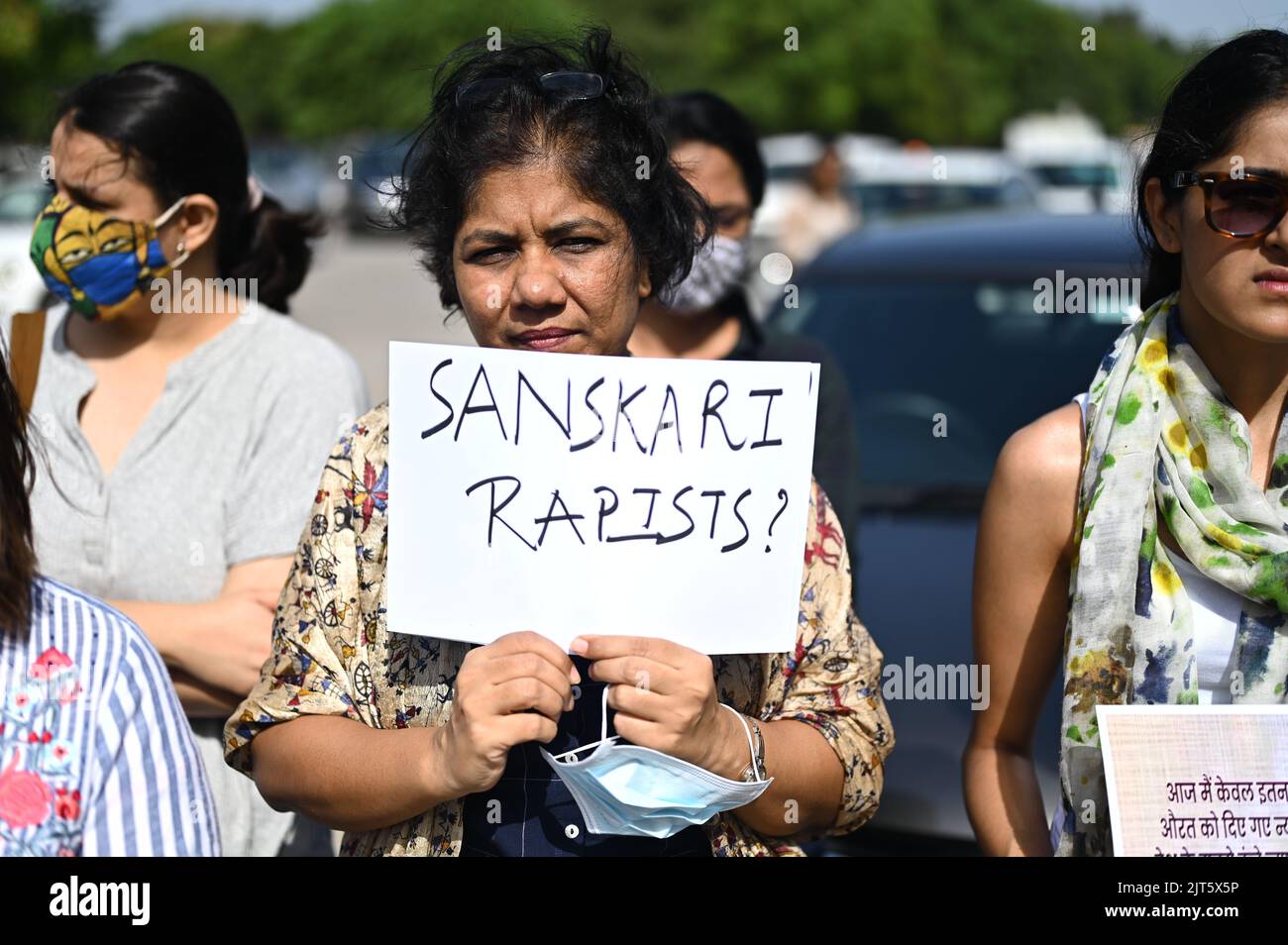 Gurgaon Riots Gurgaon residents protest against the release of rape accused of Bilkis ...