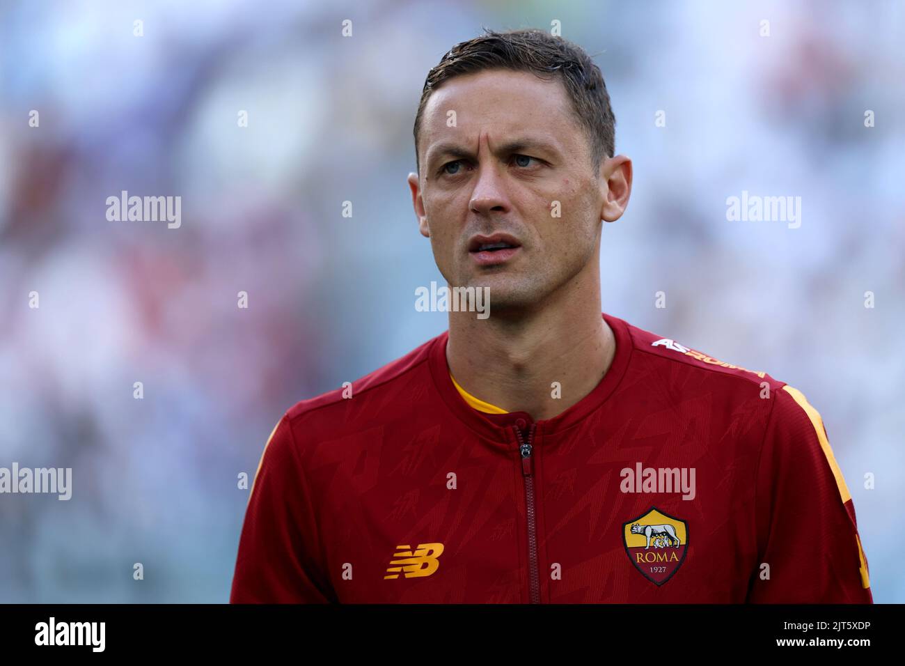Nemanja Matic of As Roma  looks on during the Serie A match beetween Juventus Fc and As Roma at Allianz Stadium on August 27, 2022 in Torino, Italy . Stock Photo
