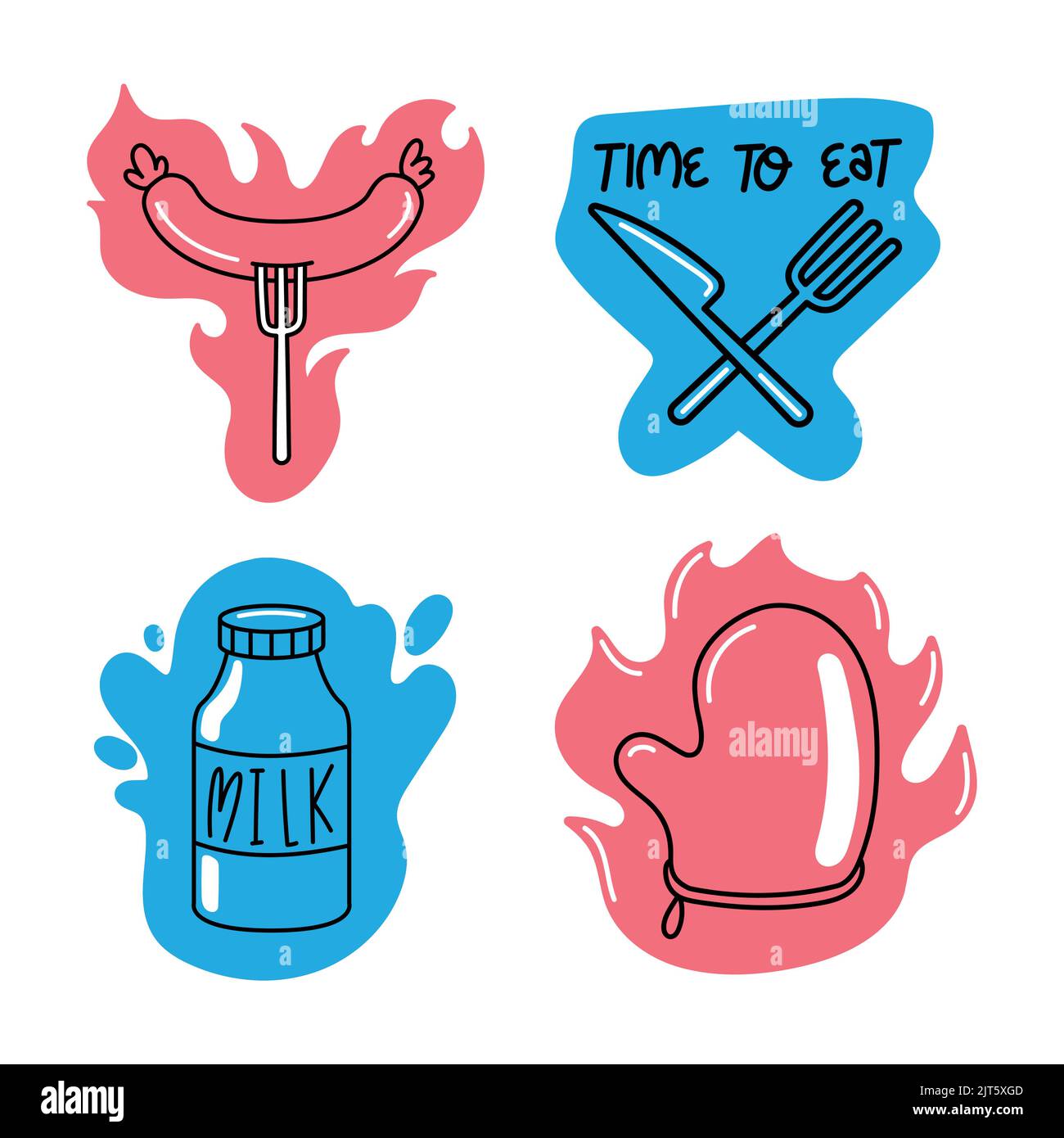 four kitchen utensils set icons Stock Vector Image & Art - Alamy