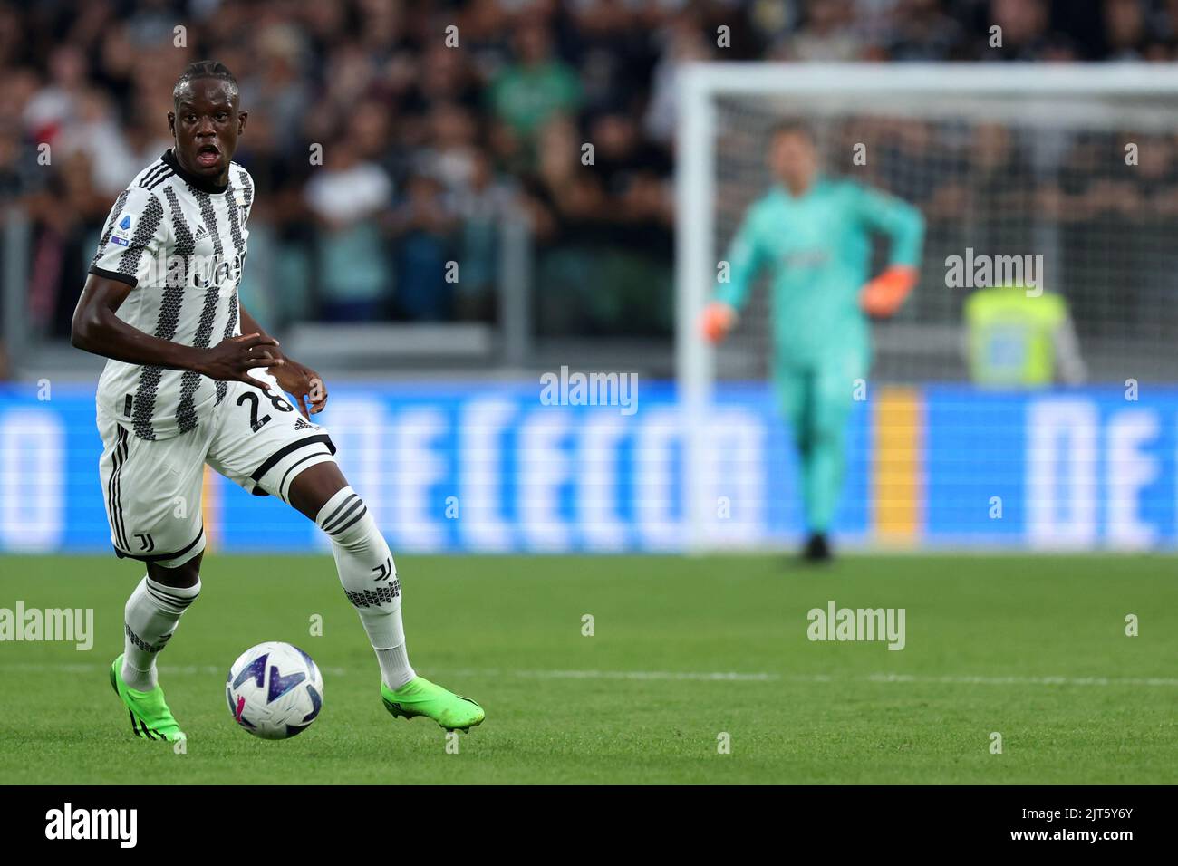 Denis Zakaria of Juventus Fc  in action during the Serie A match beetween Juventus Fc and As Roma at Allianz Stadium on August 27, 2022 in Torino, Italy . Stock Photo