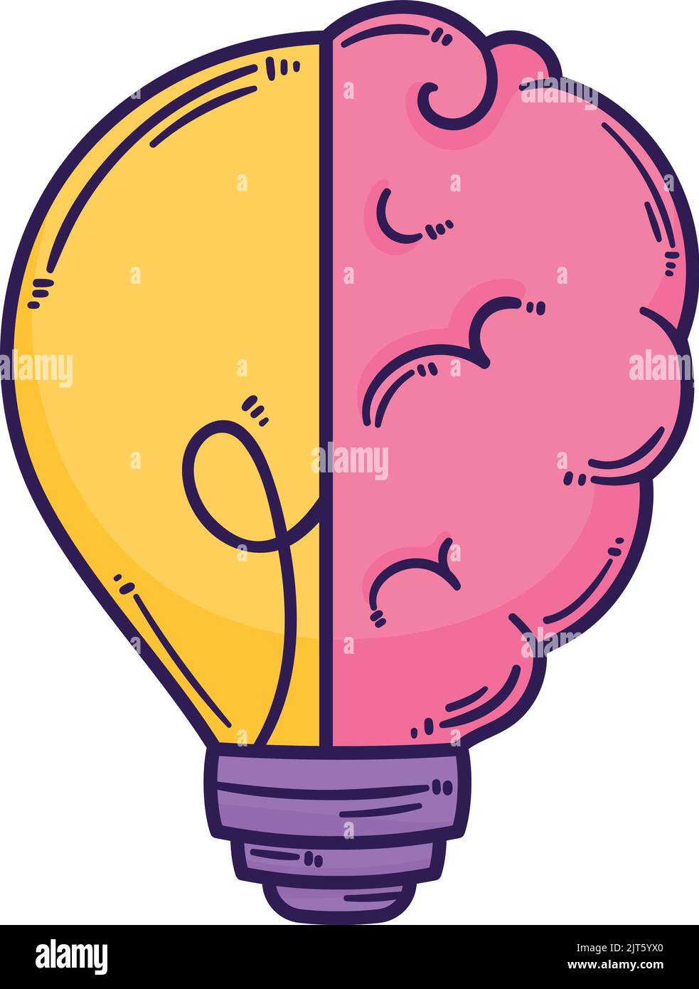 bulb with brain power icon Stock Vector Image & Art - Alamy