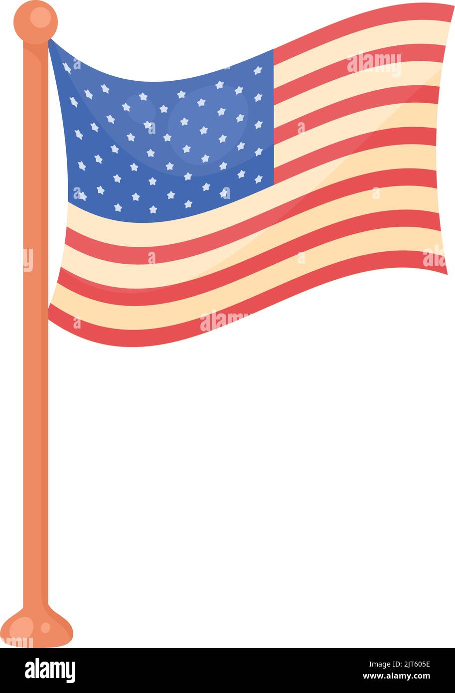 usa flag waving in pole Stock Vector Image & Art - Alamy