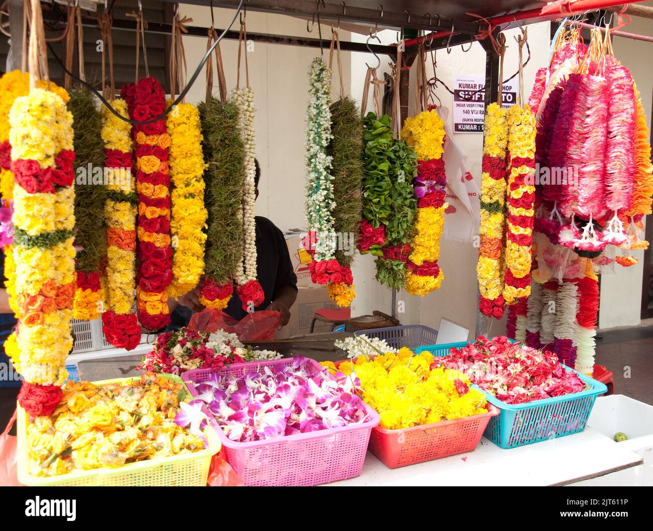 Stall with Deepavaili Decorations, Little India, Singpapore Stock Photo