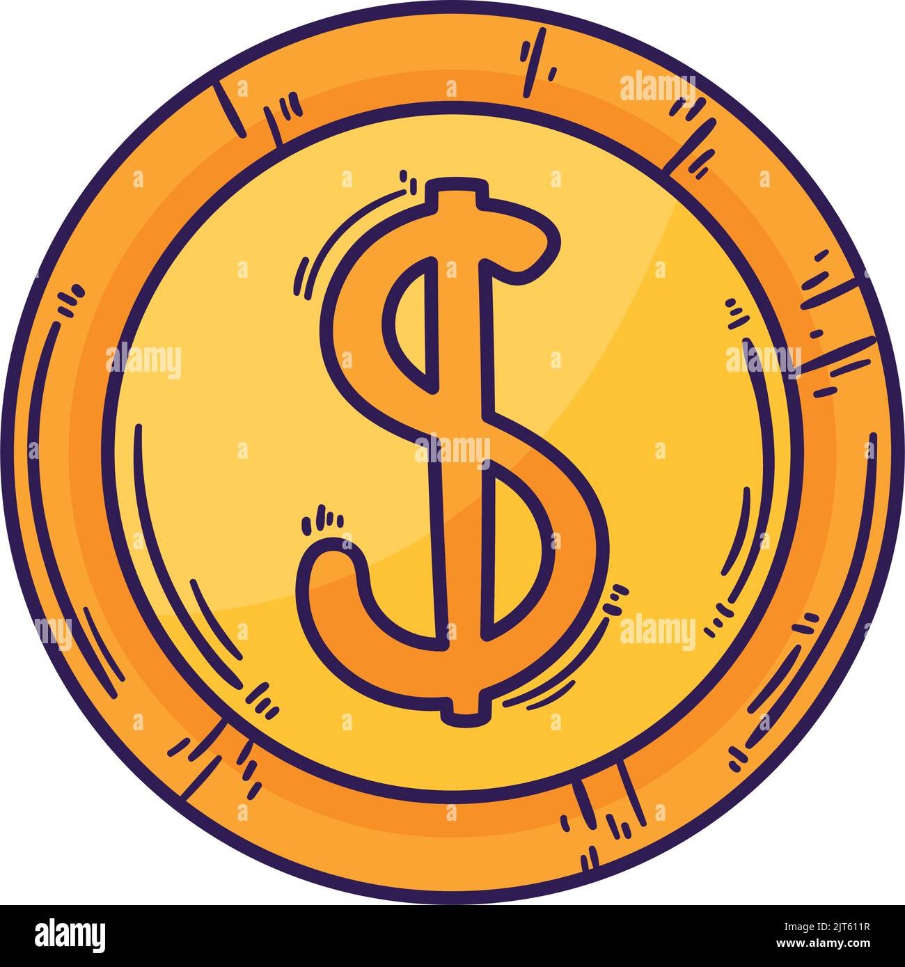 coin money dollar financial icon Stock Vector Image & Art - Alamy