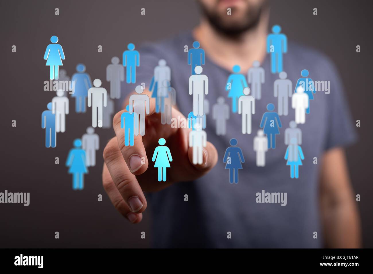 A 3D rendered global network hovering in mans hand Stock Photo - Alamy