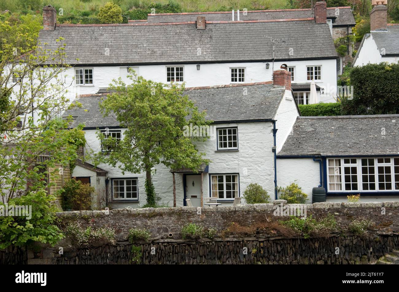 Cottages, Helford, The Lizard, Cornwall, UK Stock Photo Alamy