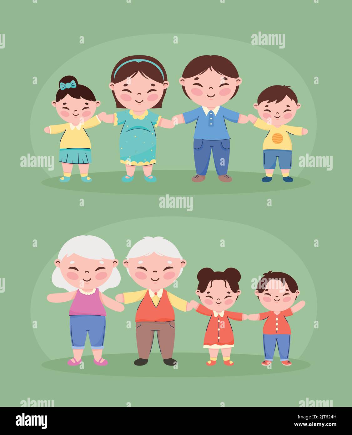 korean family eight members characters Stock Vector Image & Art - Alamy