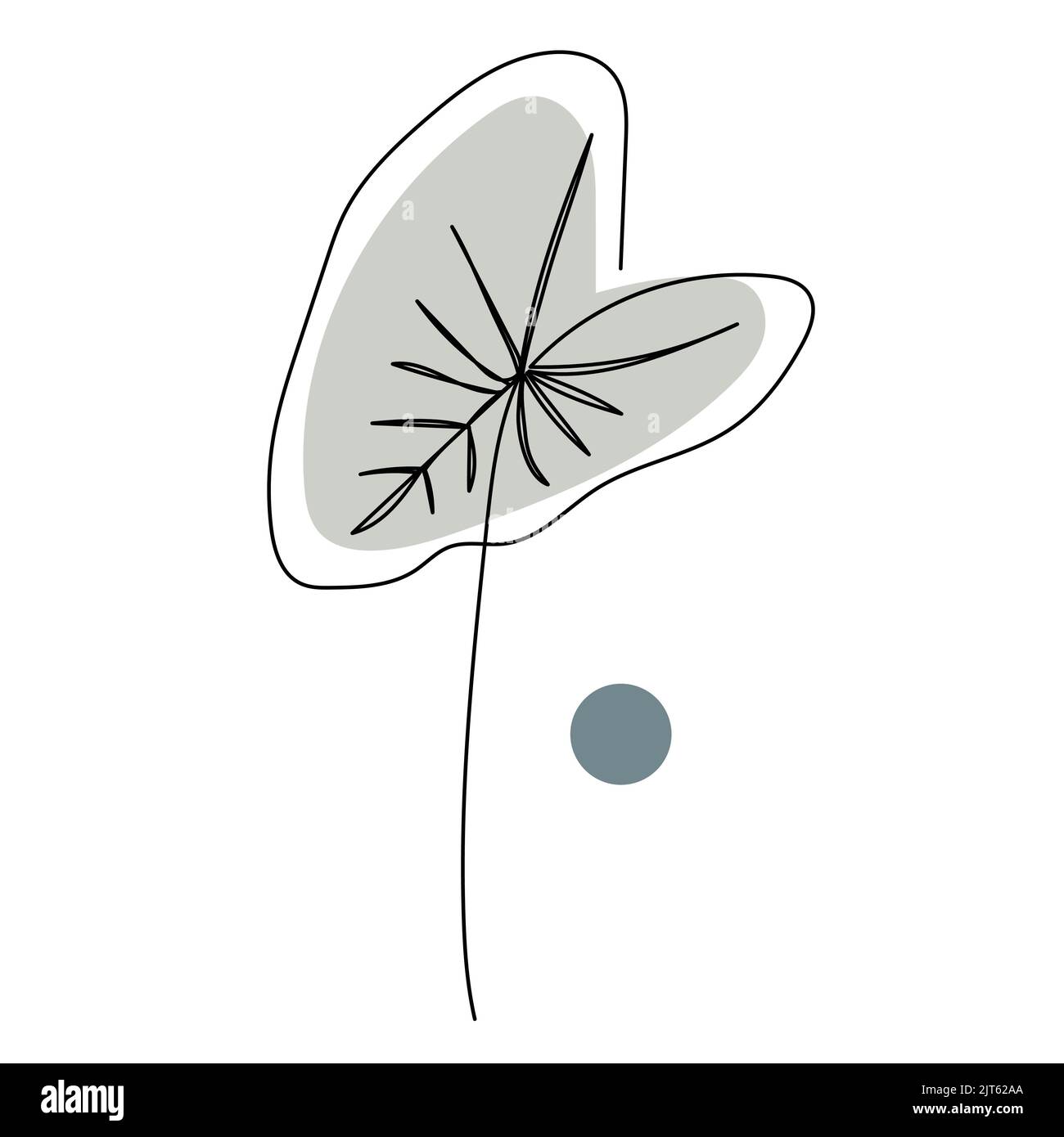 Plant leaves line art. Contour drawing. Minimalism art Stock Vector ...