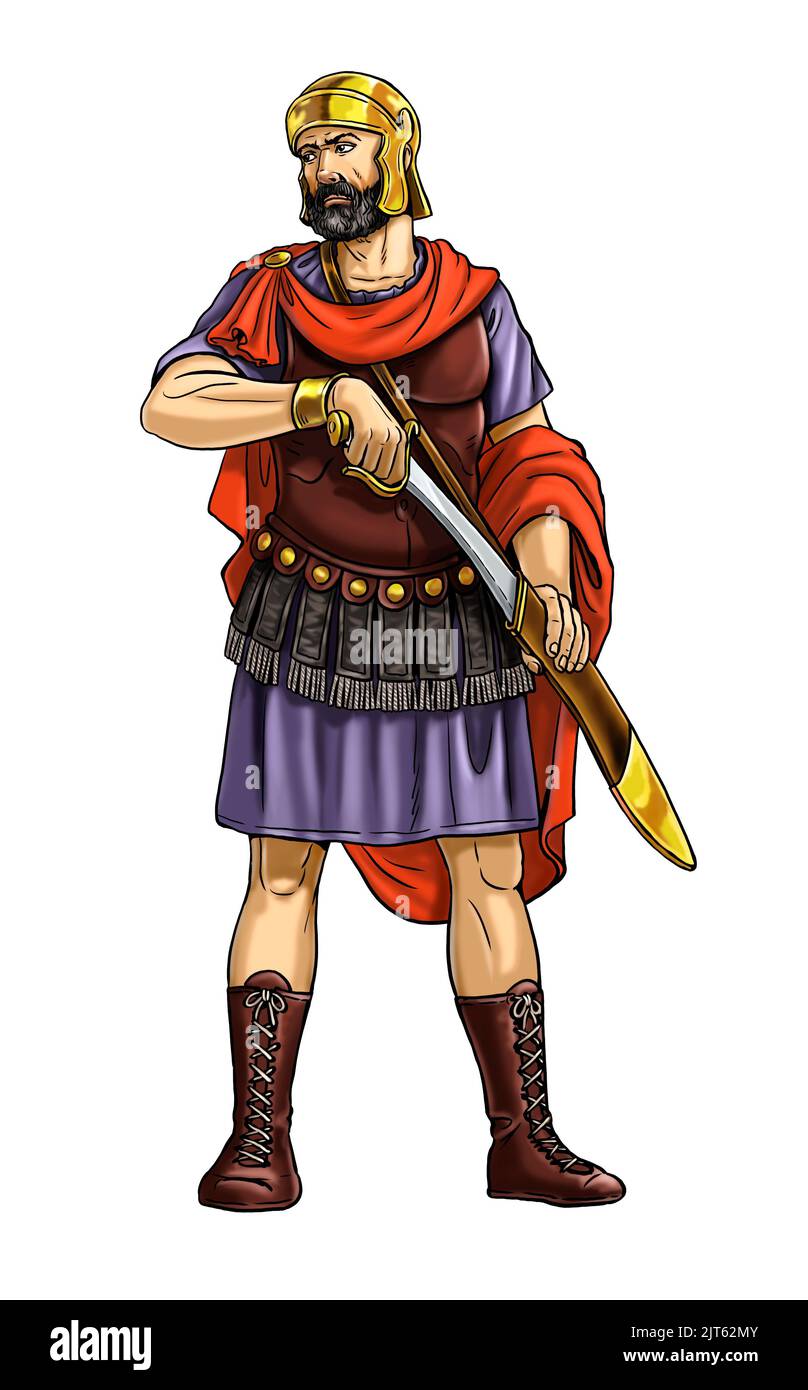 Well known Carthaginian general Hannibal. Enemy of Roman Republic. Digital illustration. Stock Photo