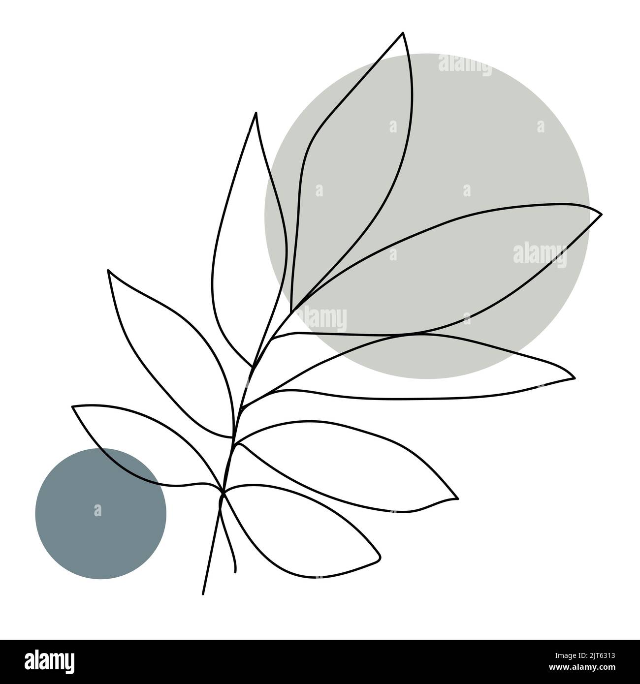 Plant leaves line art. Contour drawing. Minimalism art Stock Vector ...