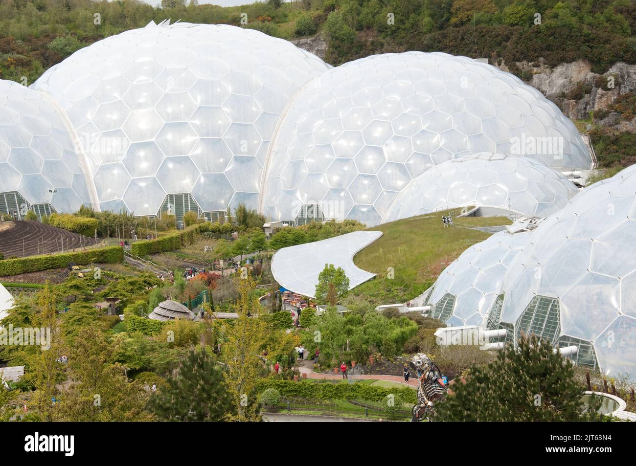 Tropical And Mediterranean Biomes Eden Project Cornwall UK Stock 