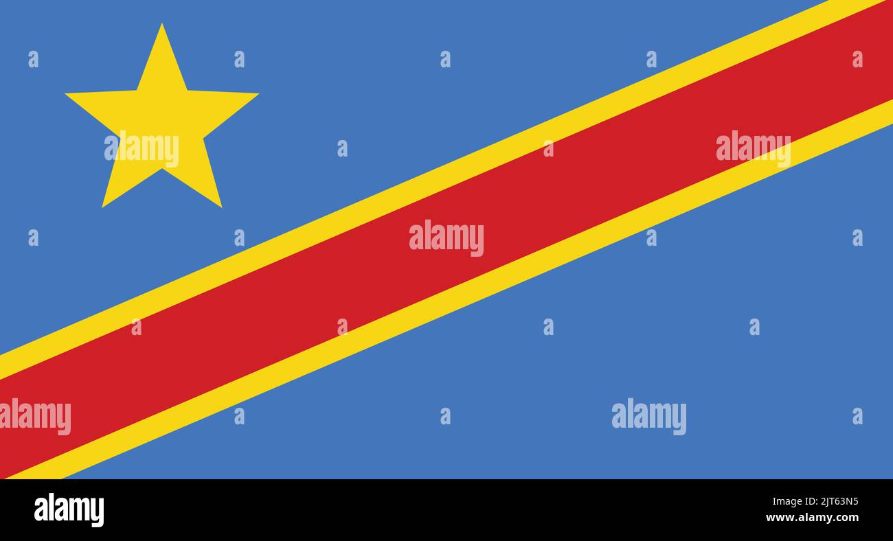DR Congo flag - Democratic republic of the Congo flag Stock Vector