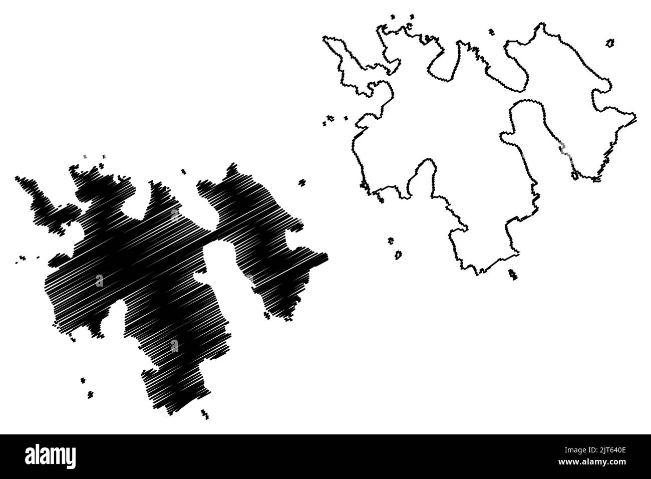 St Agnes island (United Kingdom of Great Britain and Northern Ireland, England, Isles of Scilly) map vector illustration, scribble sketch Isle of Agen Stock Vector