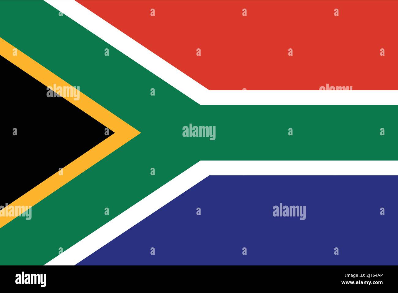 South Africa National Flag - Vector Flag of South Africa Stock Vector