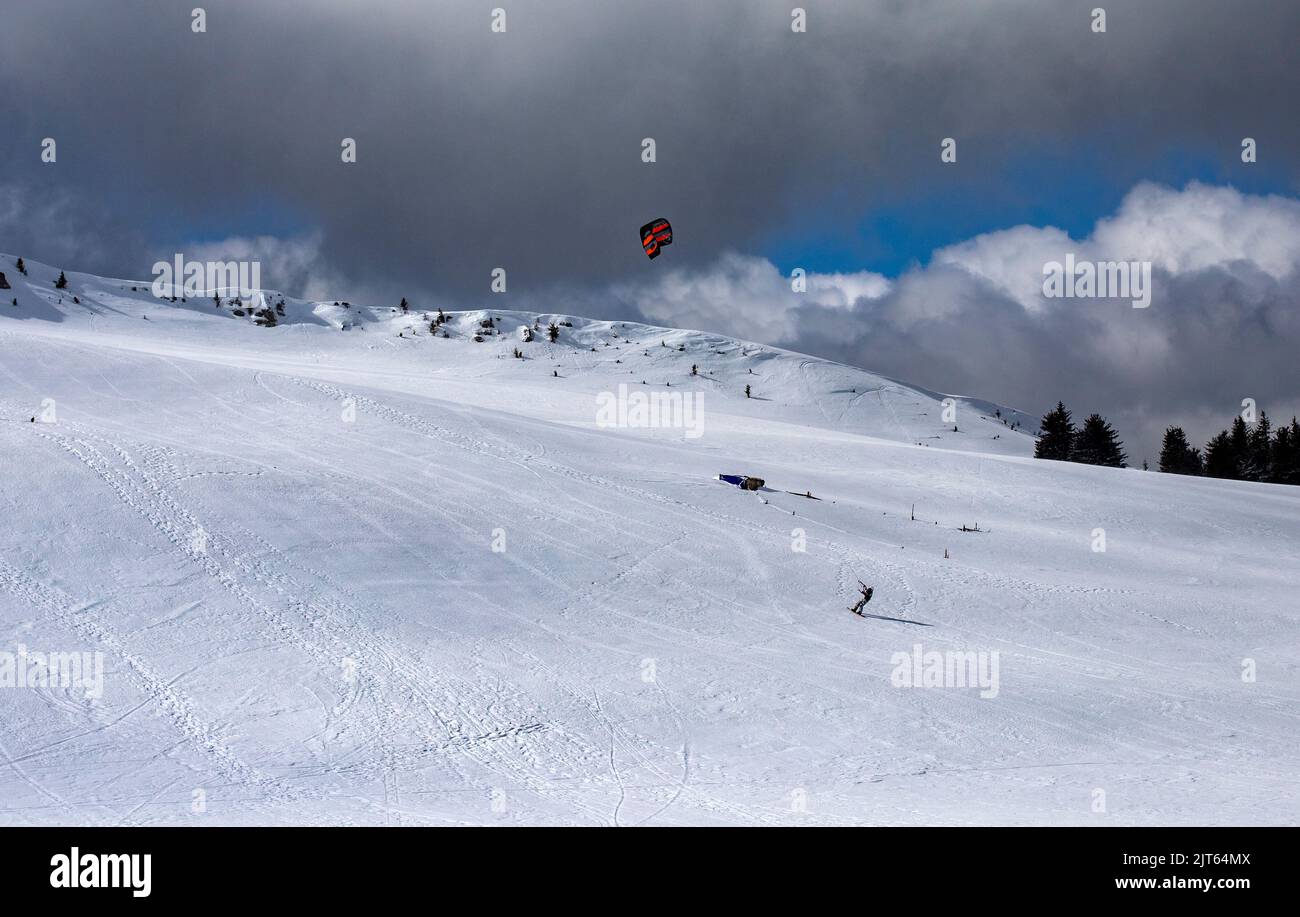 Winter sports speed flying Stock Photo