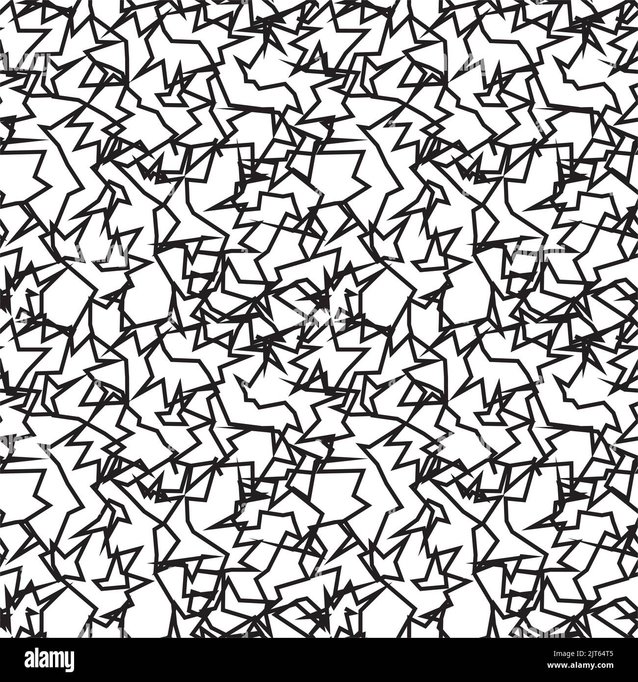 Broken lines abstract seamless pattern. Chaotic crossing zigzag ...