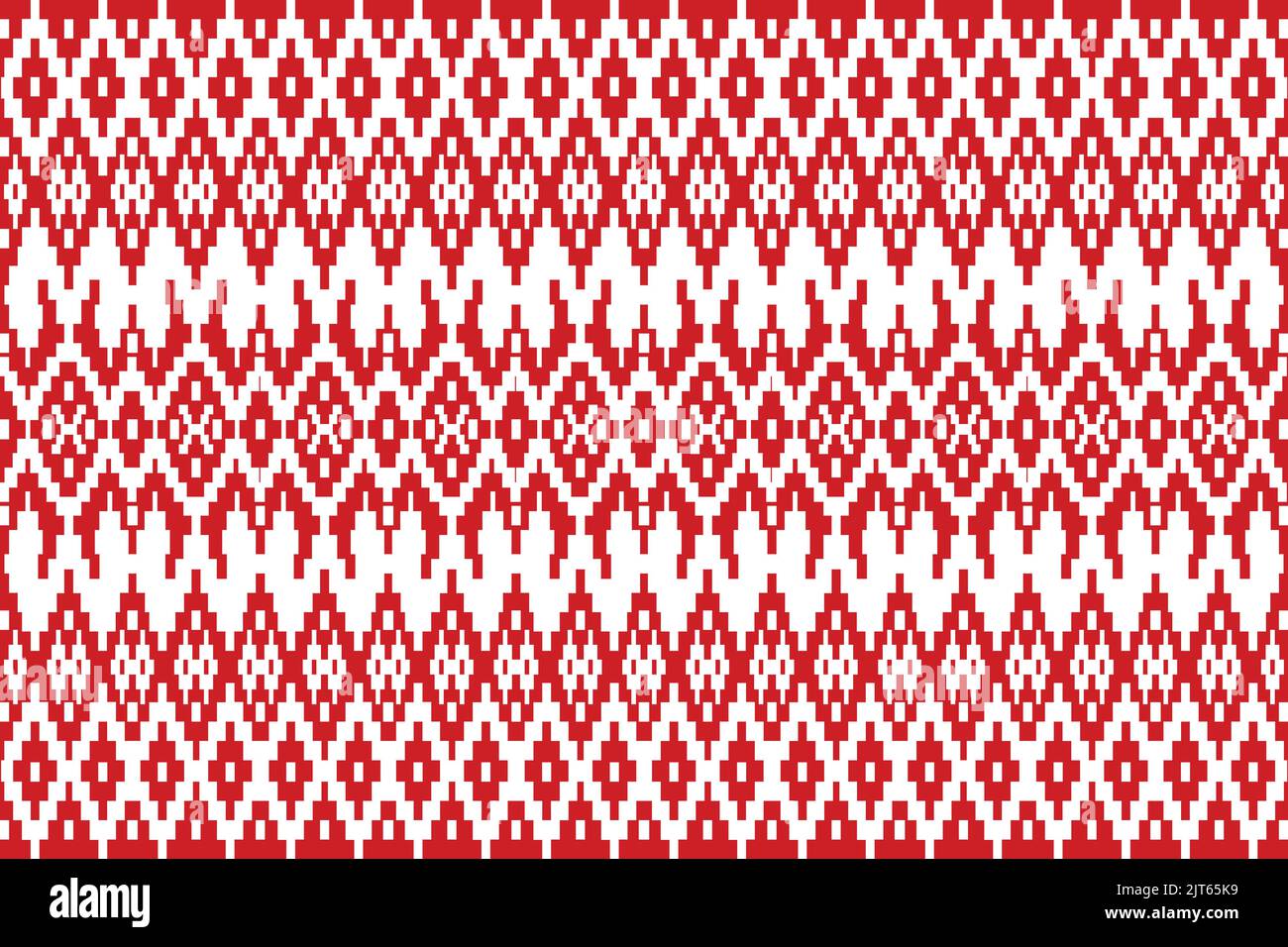 Belarus National Pattern - Belarus flag pattern - Red and White Pattern embroidery textile seamless pattern Stock Vector