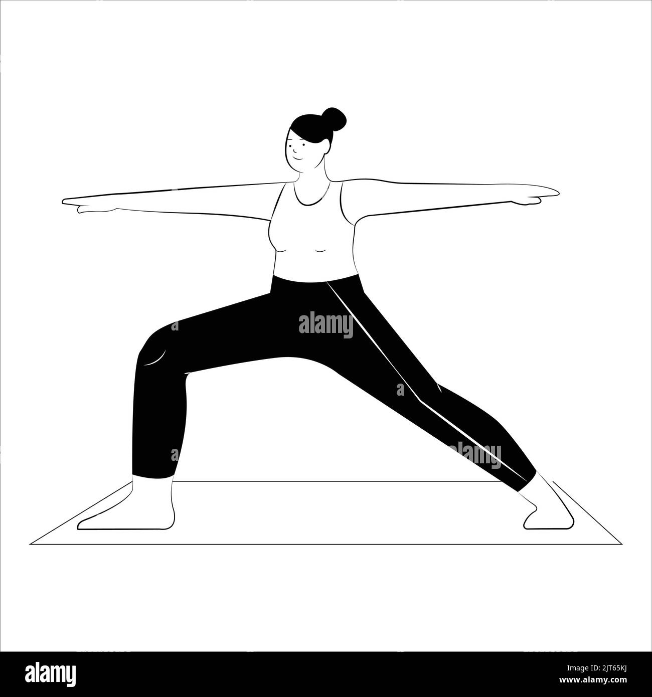 Young lady yoga exercise pose vector clipart Stock Vector Image & Art