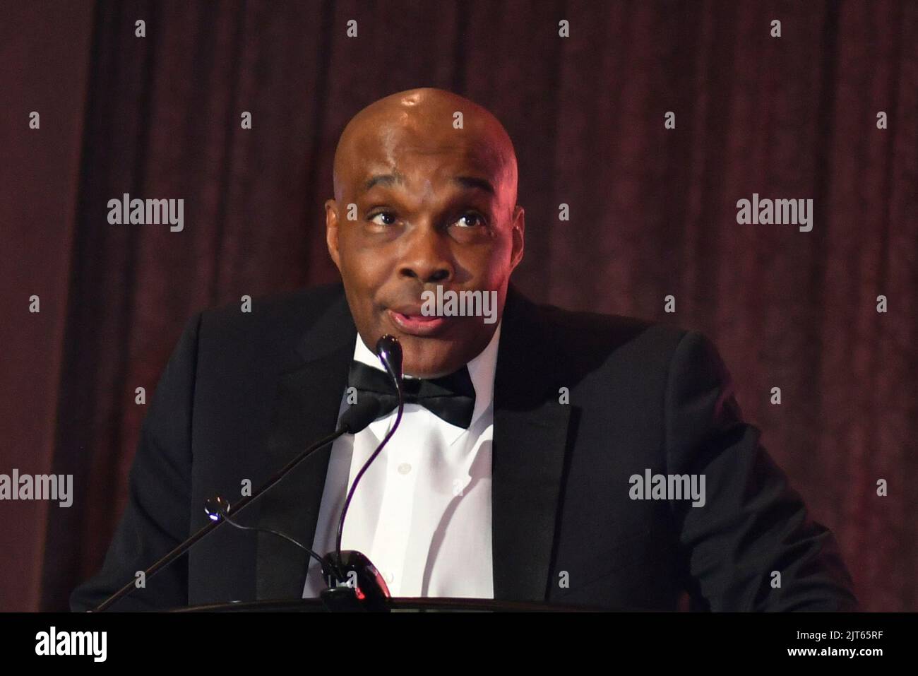 Las Vegas, NV, USA. 27th Aug, 2022. Michael Nunn speaking at the