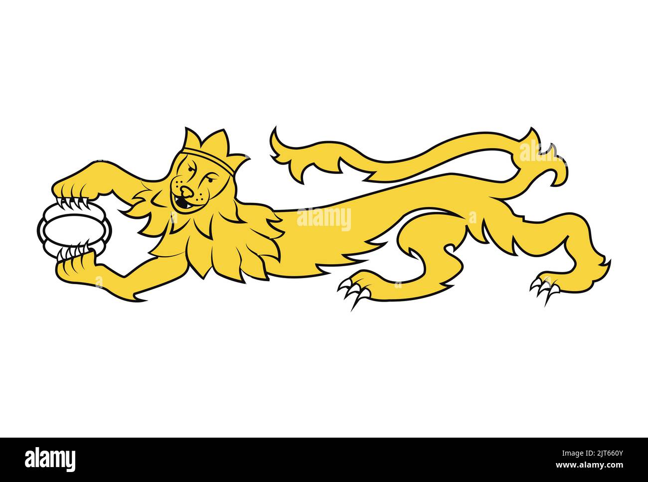 Coat of arms of Fiji Lion Lion national logo of Fiji Flag Yellow Lion vector eps Stock