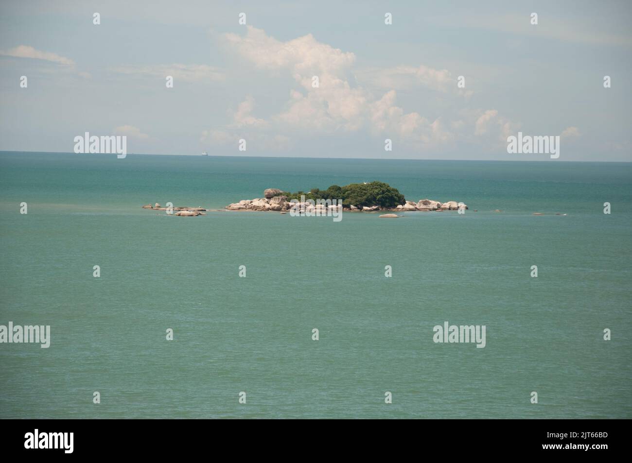 Small Island in sea (Malakka Straits) around Penang Island, Malaysia