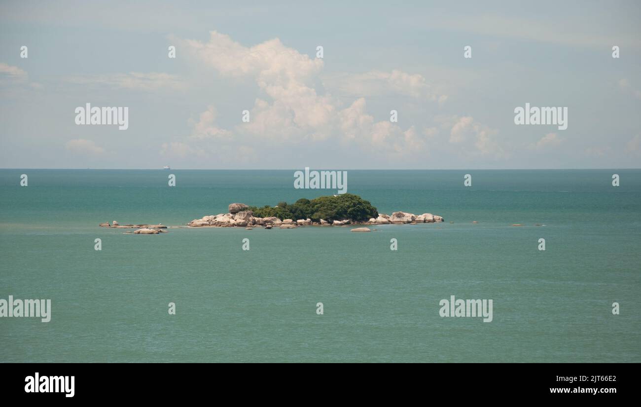 Small Island in sea (Malakka Straits) around Penang Island, Malaysia