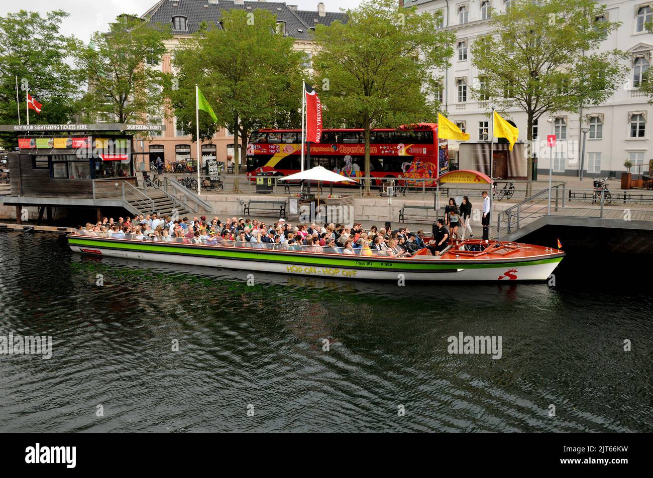 Copenhagen /Denmark/28 August 2022/Hop on hop off bus and boat ride ...