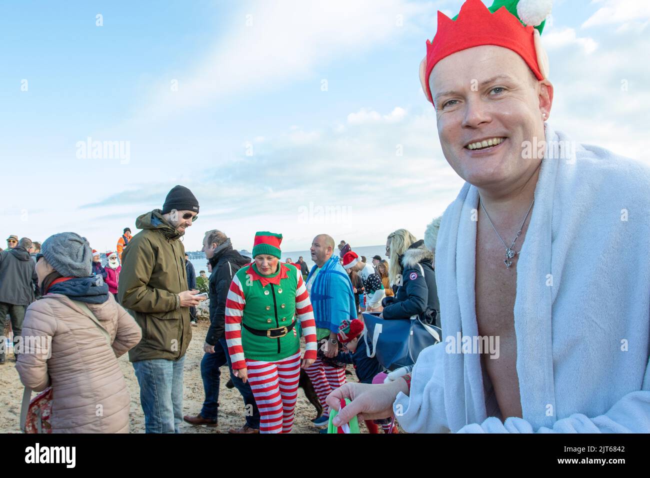 Christmas Day Dip in Felixstowe when in support of charity St Elizabeth ...