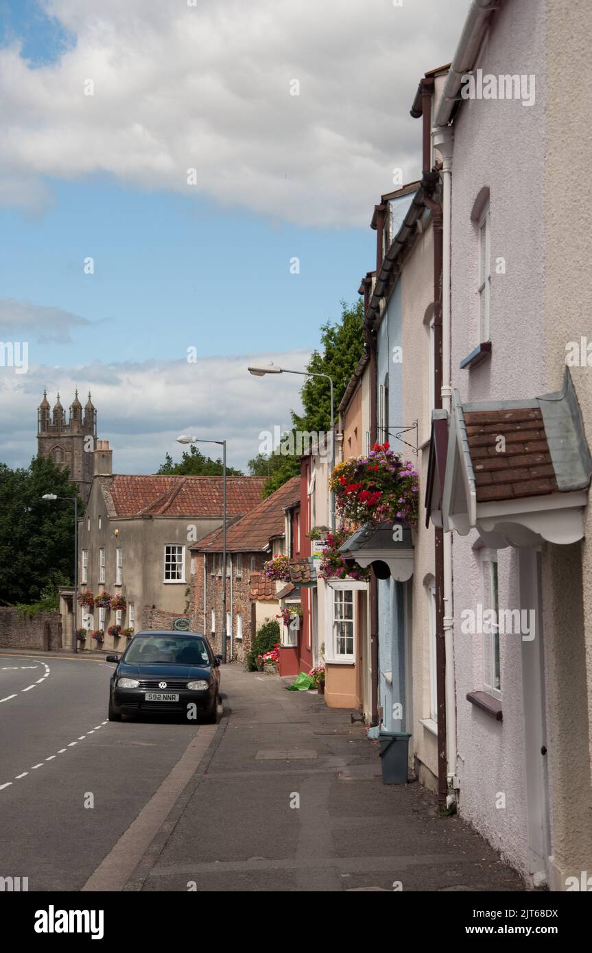 The High Street, Thornbury, Gloucestershire, UK. Pretty painted houses