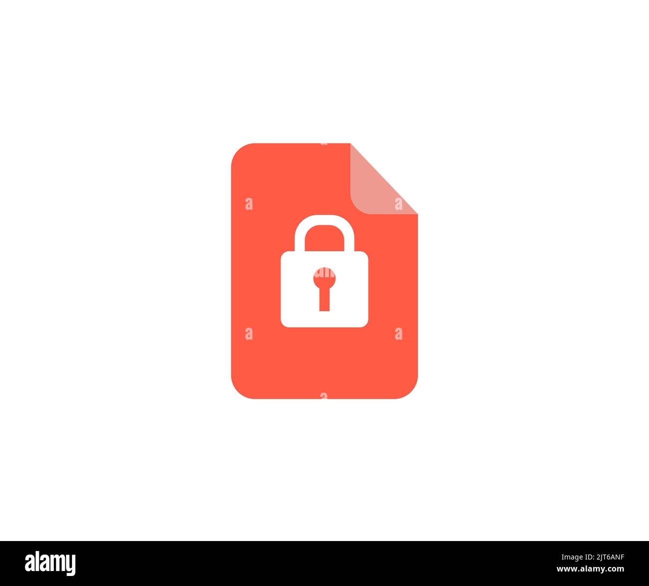 Document and lock logo design. Paper documents access and private lock vector flat icon, permission concept, privacy protection locked or secret data. Stock Vector