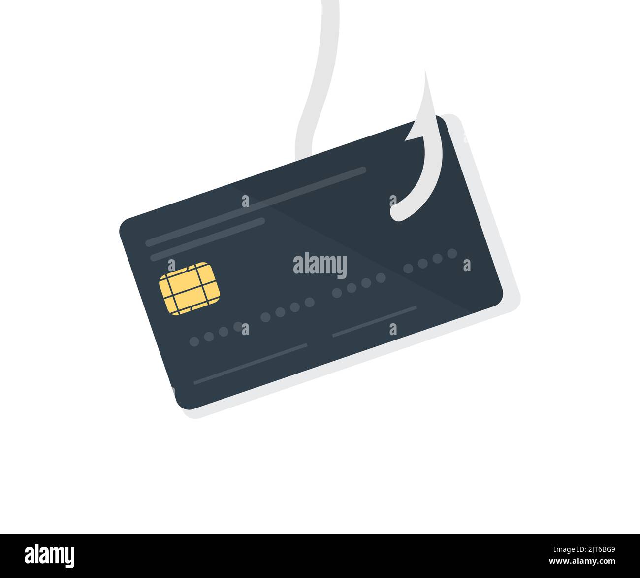Credit card phishing - piles of credit cards with a fish hook logo design. Safe online banking, cyber attack, network data security, secure bank. Stock Vector