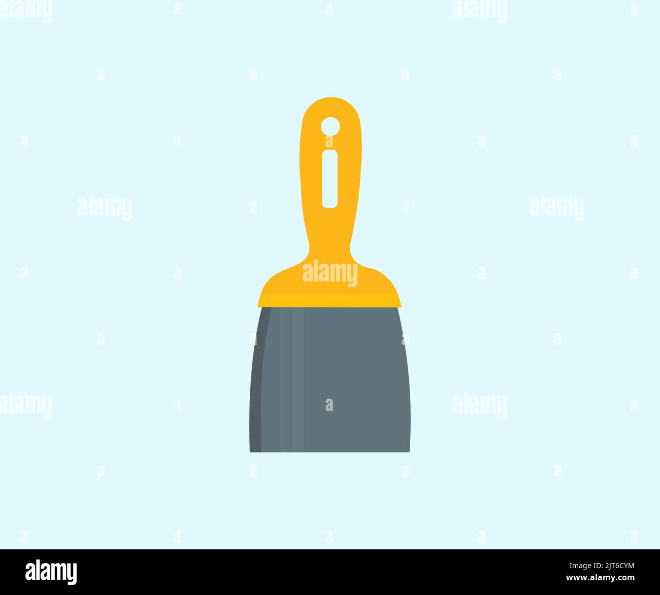 New spatula construction, Painter Puttied, Putty knife tool logo design. Closeup. Repair work of home. vector design and illustration. Stock Vector