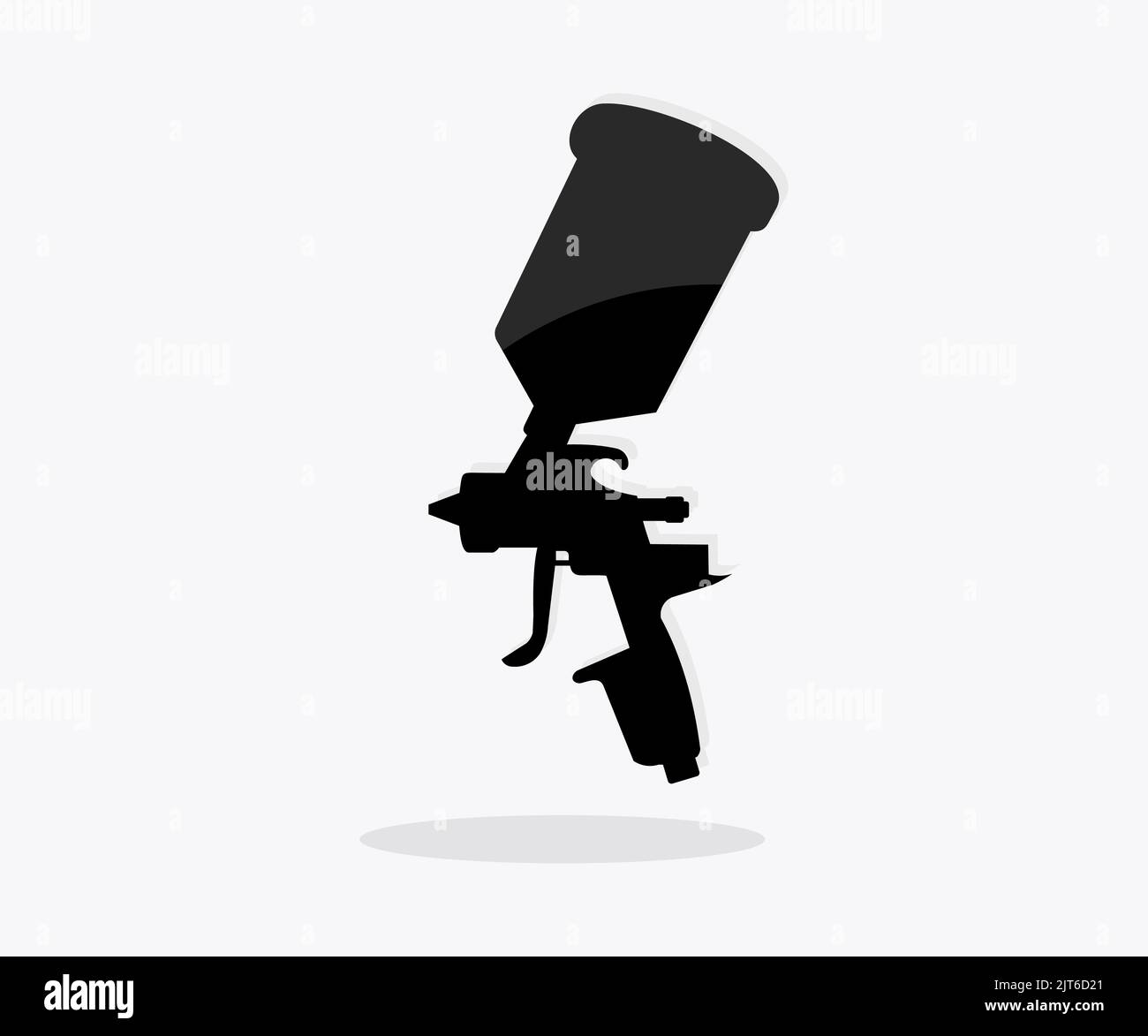 Metal spray gun, spray gun paint logo design. Airless spraying device