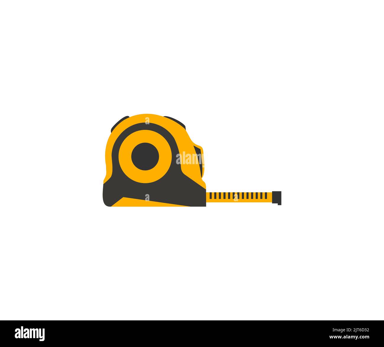 Tape measure, yellow tape measure logo design. Ruler, tape measure