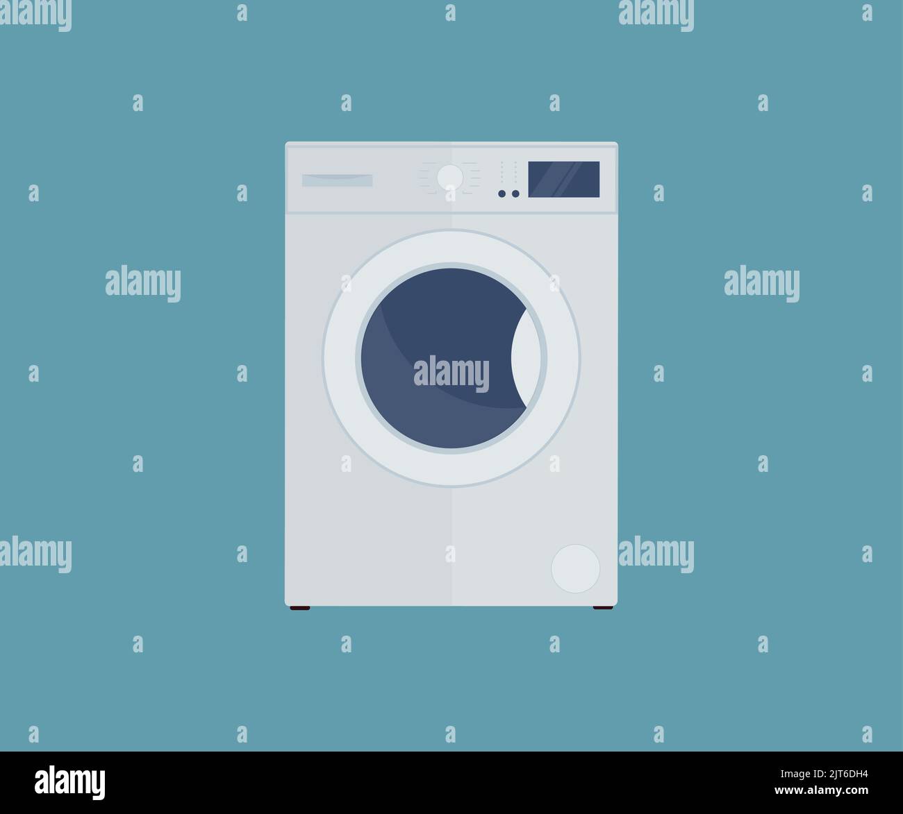 Washing machine logo design. Quality design element. Editable stroke. Clothes laundry, washing machine drum vector design and illustration. Stock Vector