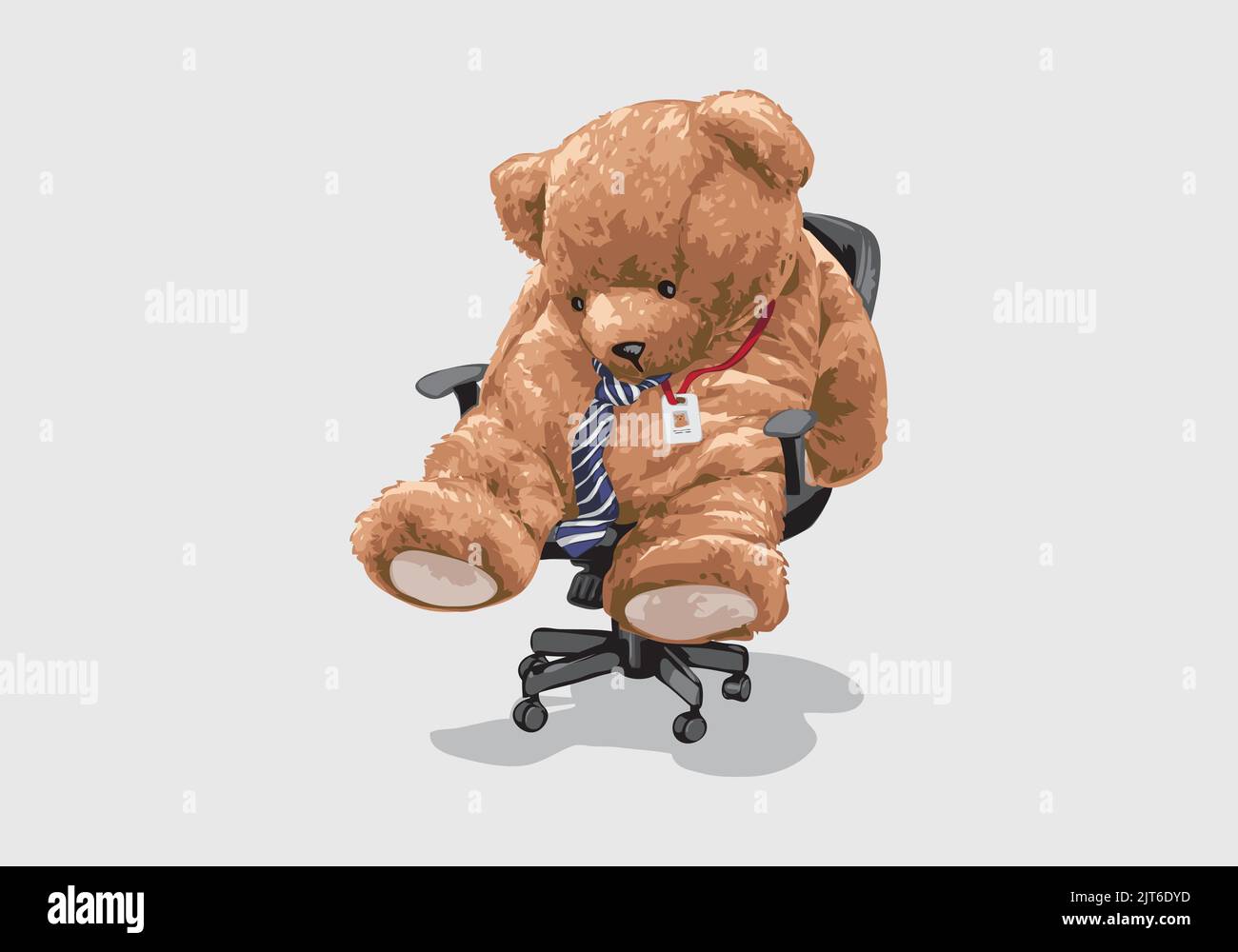 a teddy bear sitting on a chair vector Stock Vector Image & Art - Alamy