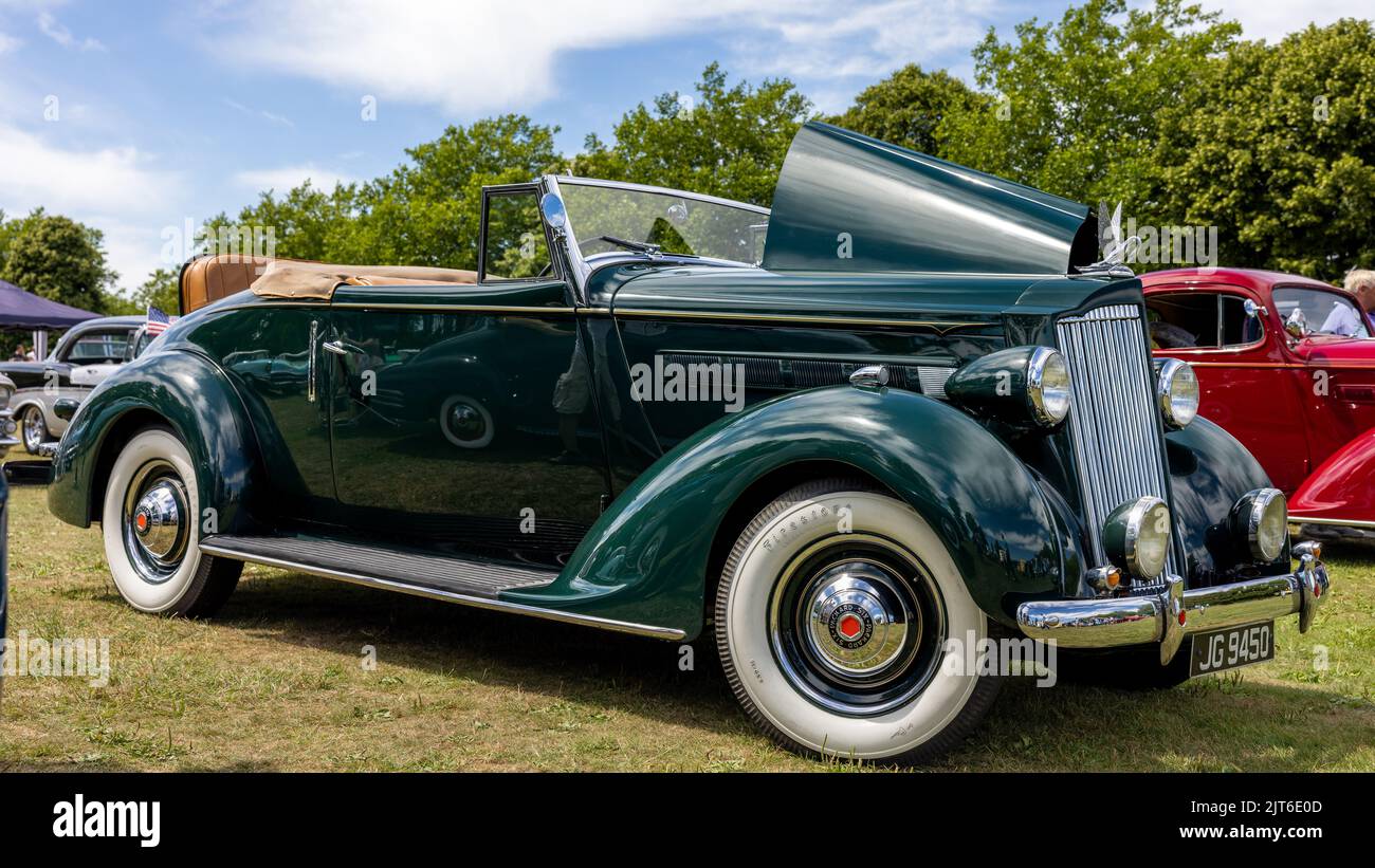 1937 PACKARD 115C ‘JG 9450’ on display at the American Auto Club Rally of the Giants, held at Blenheim Palace on the 10th July 2022 Stock Photo