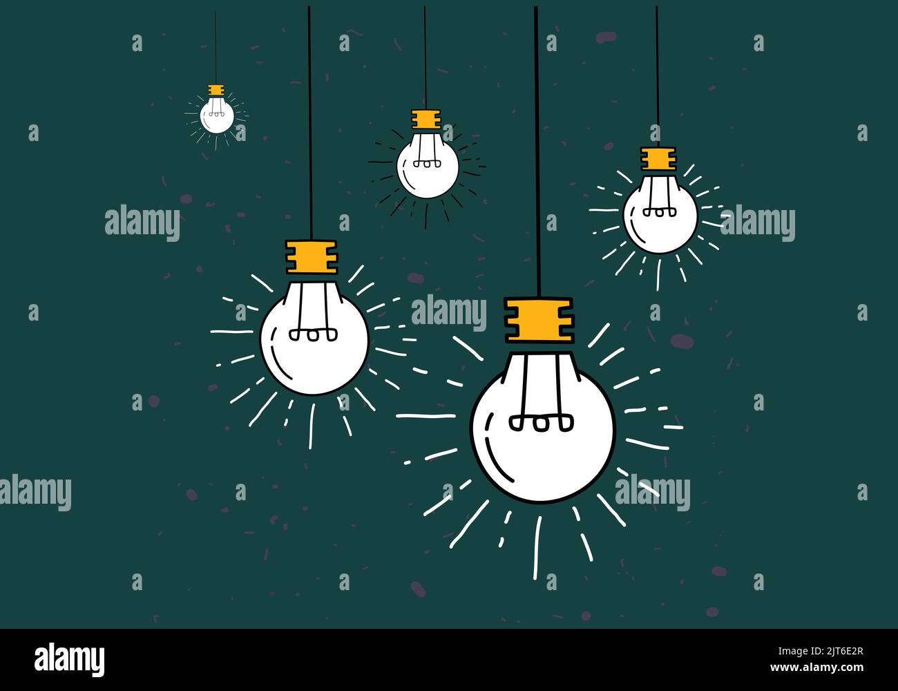 Glowing light bulb creative idea and difference concept. Vector illustration Stock Vector