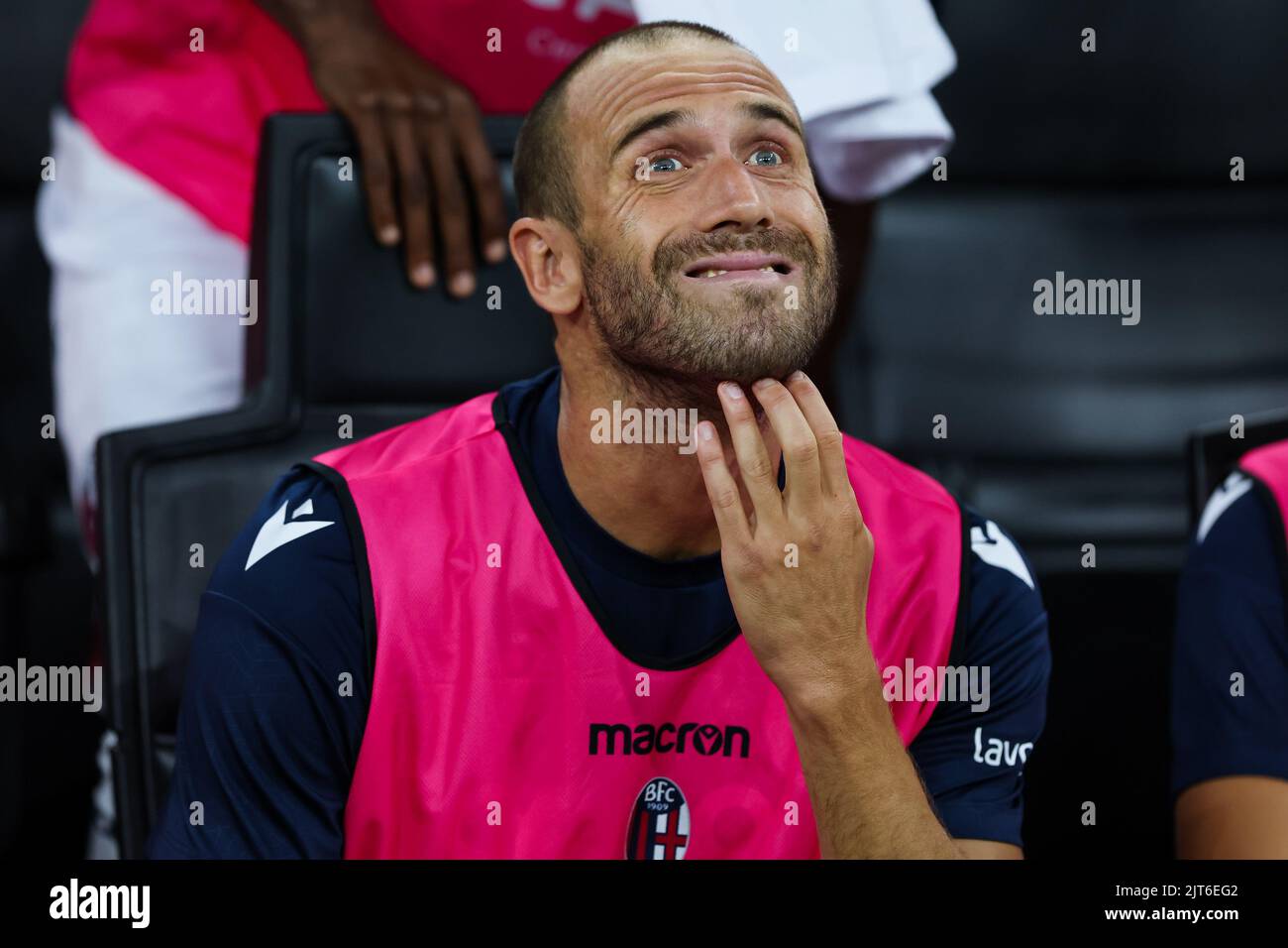 Lorenzo De Silvestri of Bologna FC reacts during the Serie A 2022/23