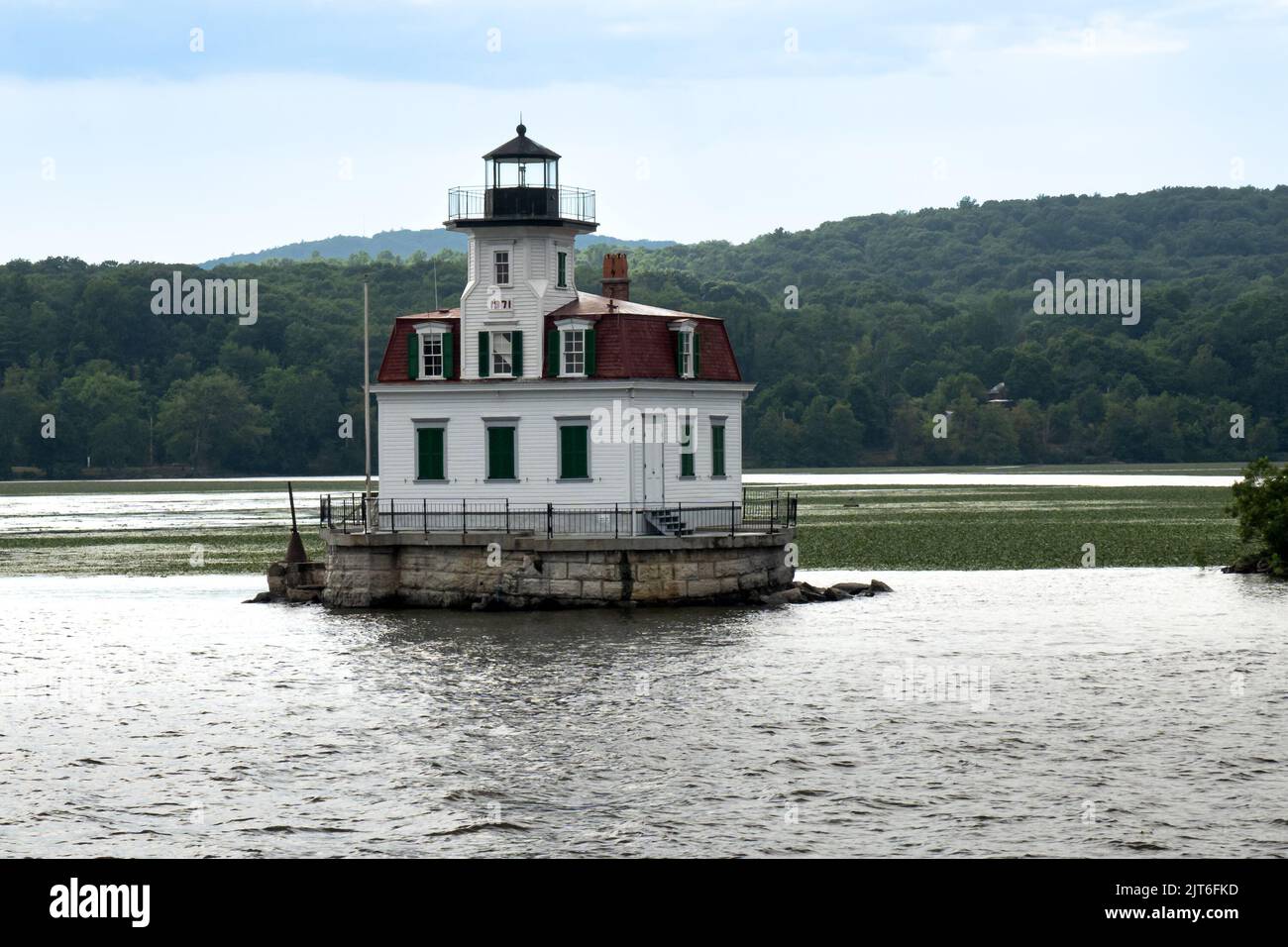 Port Ewen, NY – USA – Aug 2, 2022 Horizontal view of the historic ...