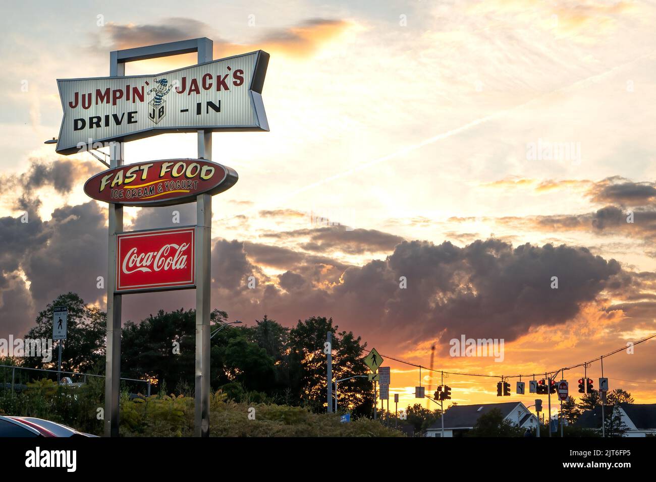 Scotia, NY – USA – Aug 1, 2022 Horizontal sunset view of the iconic