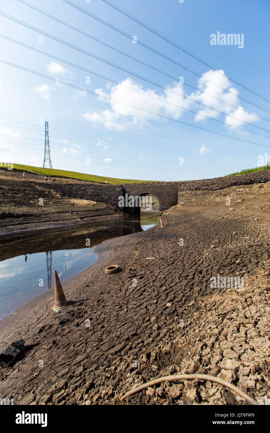Ripponden,West Yorkshire, UK, 28th August 2022 UK Weather Baitings Dam