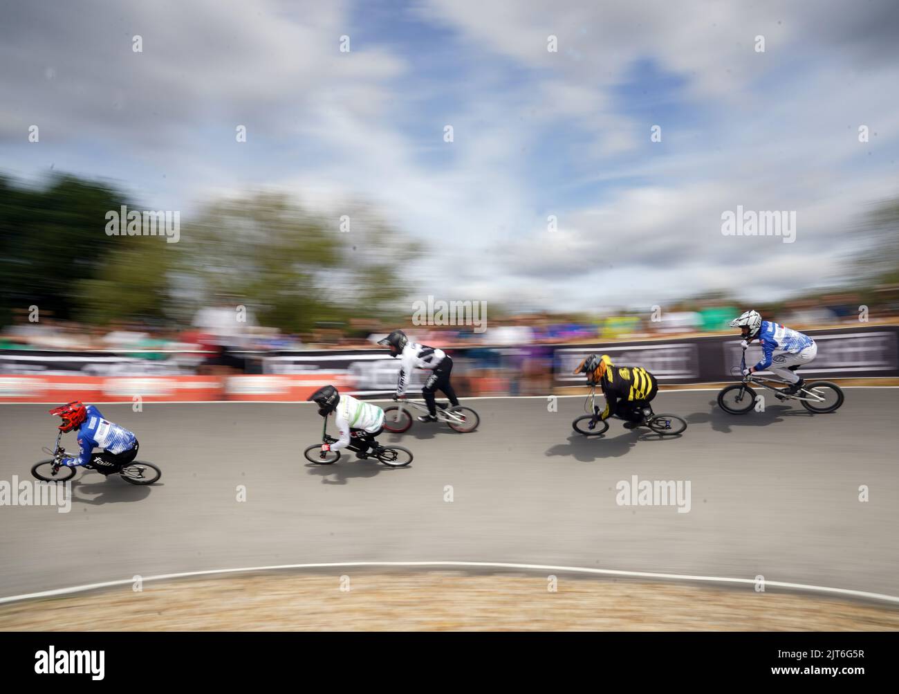 Riders compete during day two of the British BMX Championships 2022