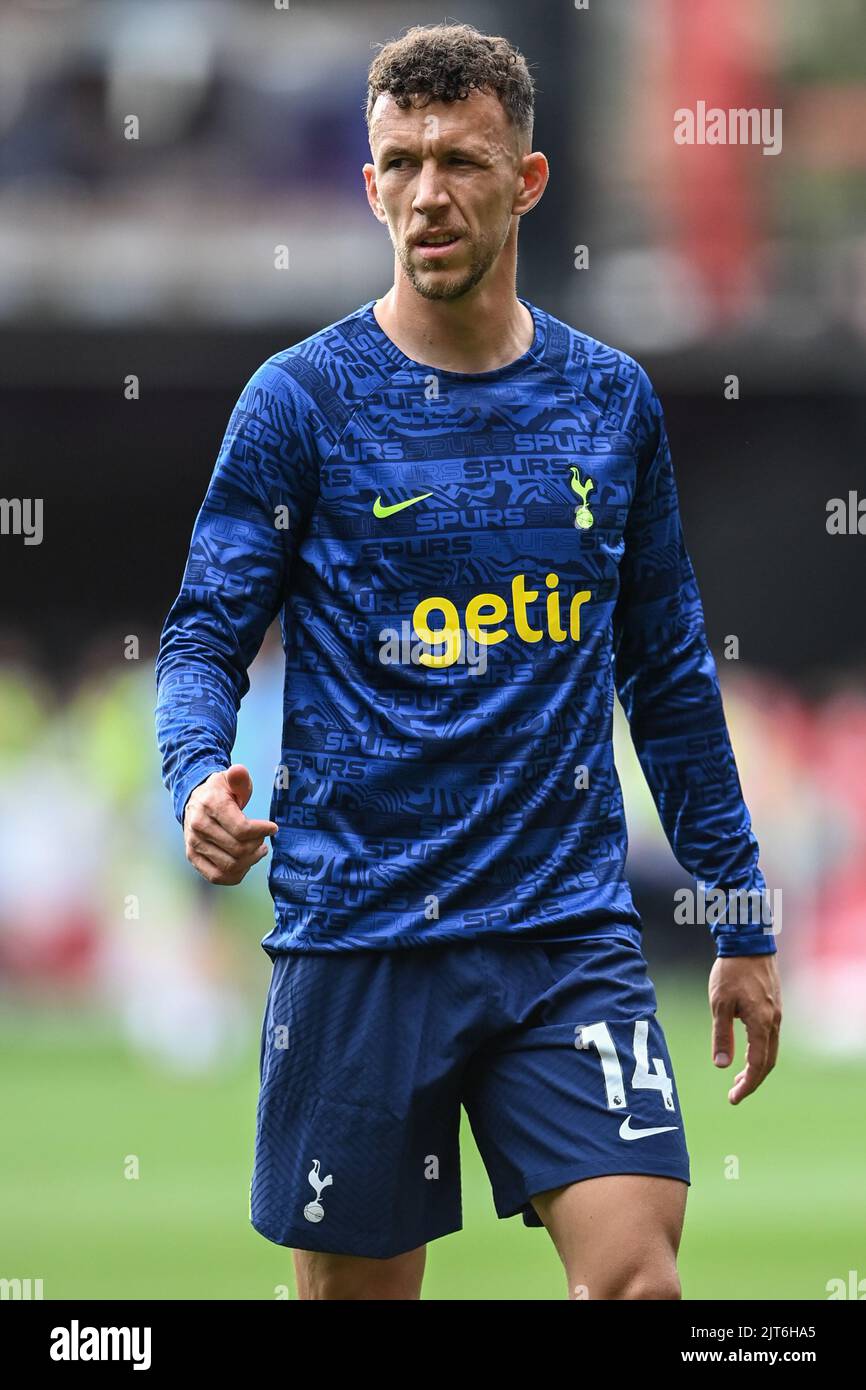 Ivan Perišić #14 of Tottenham Hotspur during the pre-game warmup Stock Photo