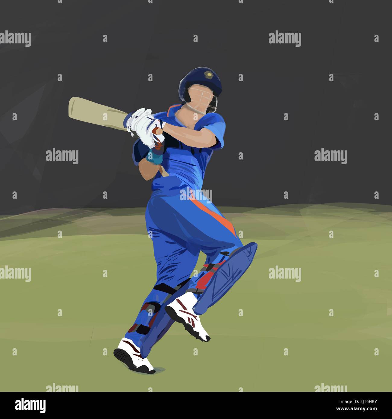 Indian Cricket player Yuvraj Singh Drawing picture illustration download.Indian cricket player vector illustration download. Stock Photo